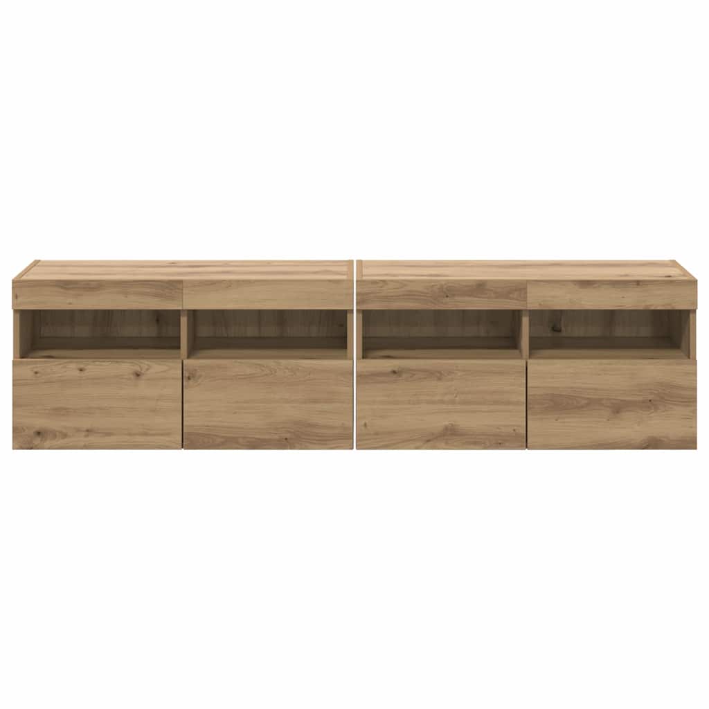 TV Wall Cabinets with LED 2 pcs Artisan Oak 80 x 30 x 40 cm
