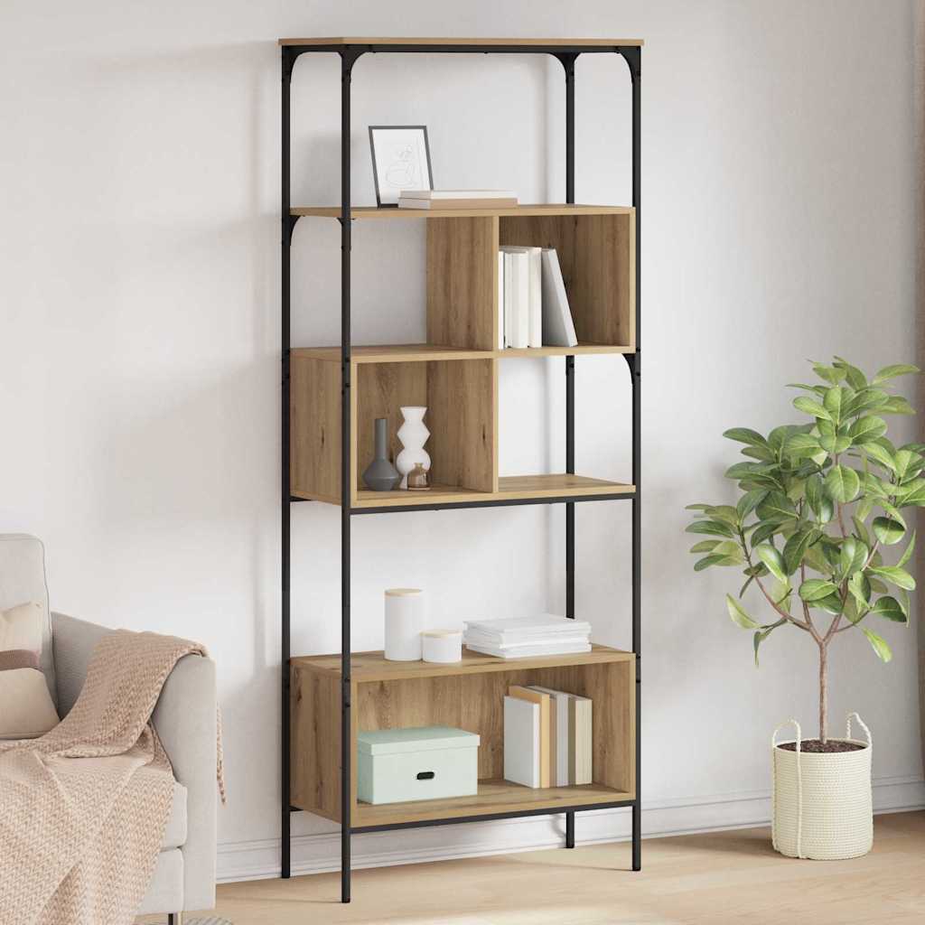 Bookcase 7-Tier 76 x 33 x 188.5 cm Engineered Wood Artisan Oak