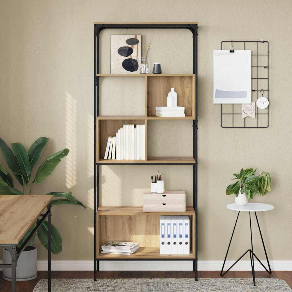 Bookcase 7-Tier 76 x 33 x 188.5 cm Engineered Wood Artisan Oak