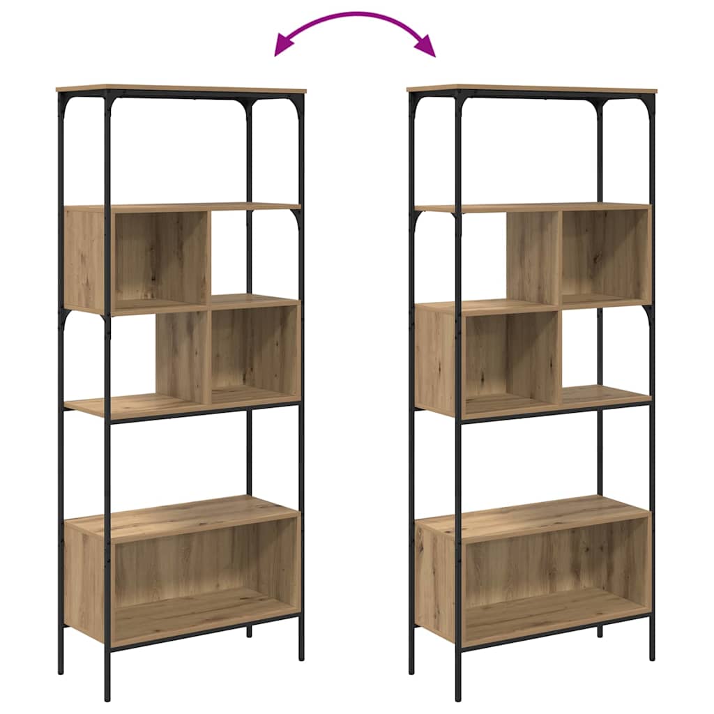 Bookcase 7-Tier 76 x 33 x 188.5 cm Engineered Wood Artisan Oak