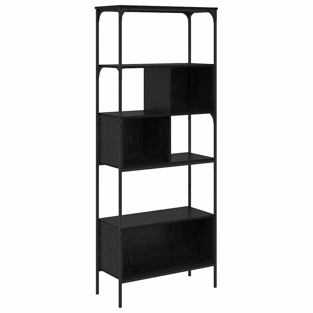 Bookcase 7-Tier 76 x 33 x 188.5 cm Engineered Wood Black Oak
