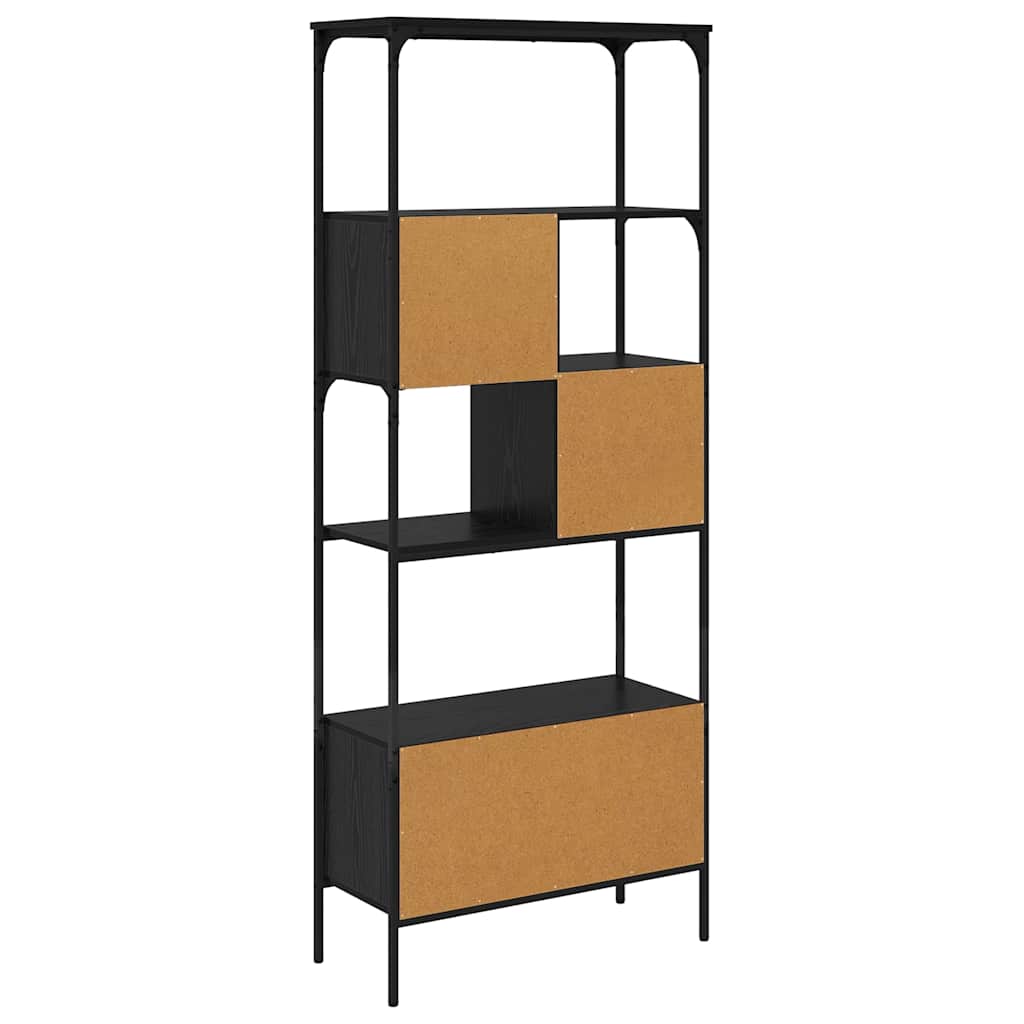 Bookcase 7-Tier 76 x 33 x 188.5 cm Engineered Wood Black Oak