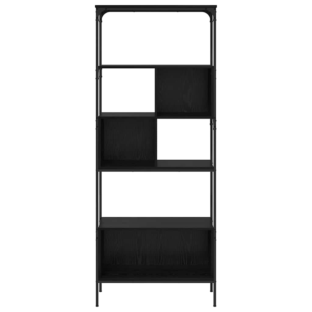 Bookcase 7-Tier 76 x 33 x 188.5 cm Engineered Wood Black Oak