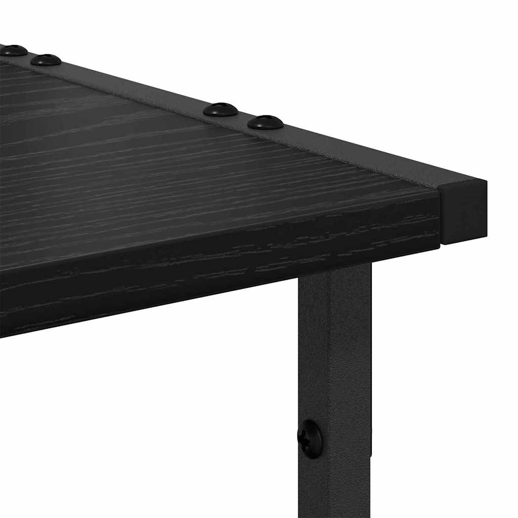 Printer Stand Black Oak 41 x 28 x 33.5 cm Engineered Wood