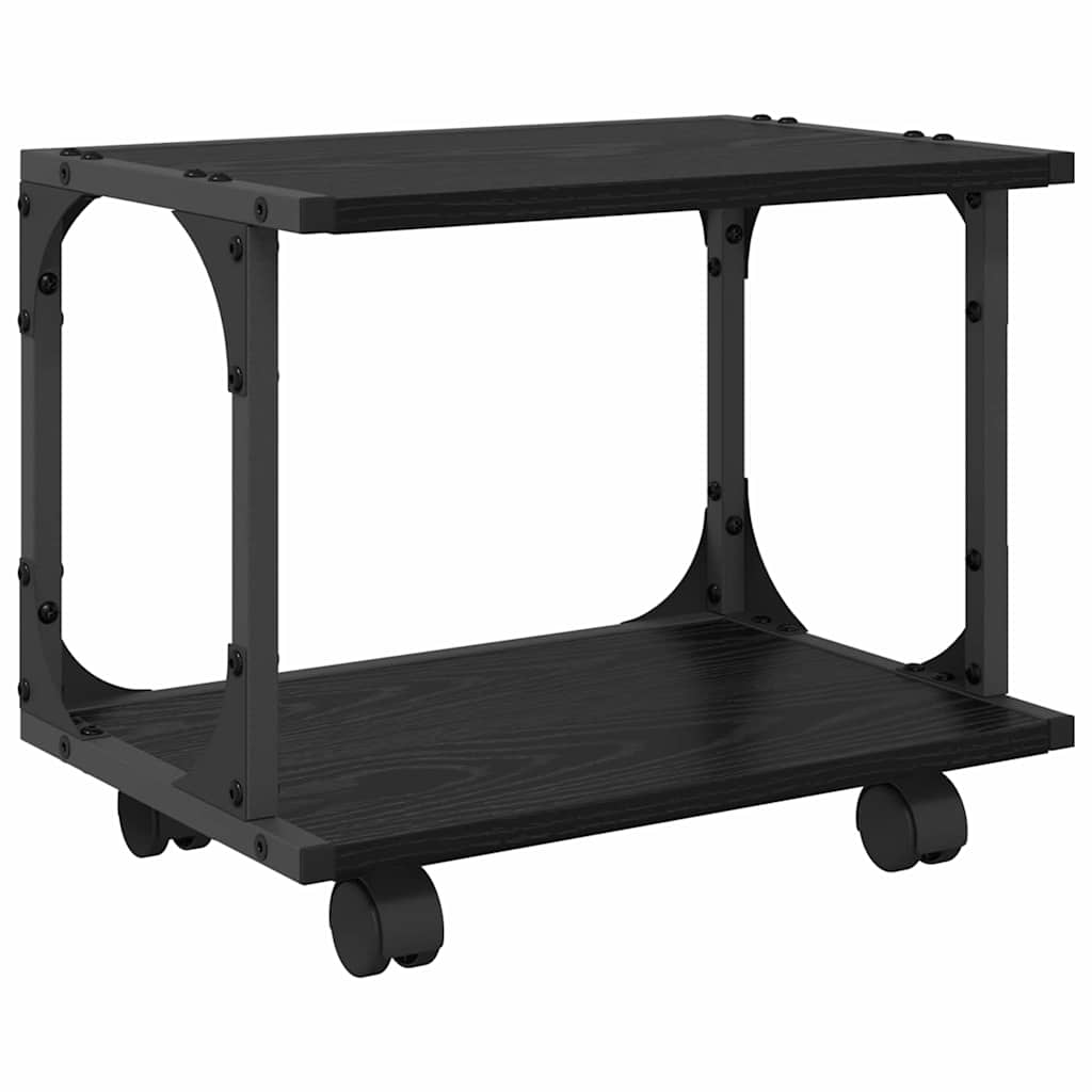Printer Stand Black Oak 41 x 28 x 33.5 cm Engineered Wood