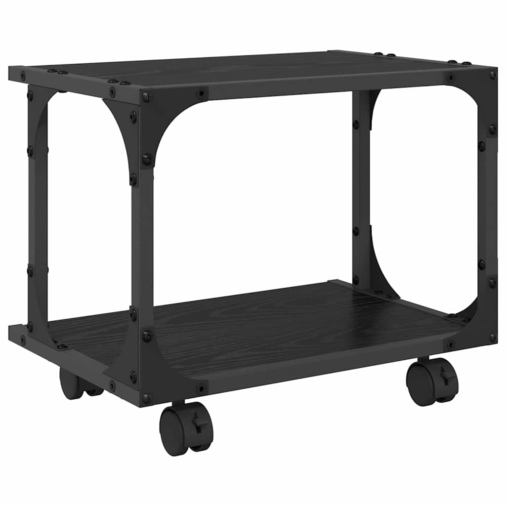 Printer Stand Black Oak 41 x 28 x 33.5 cm Engineered Wood