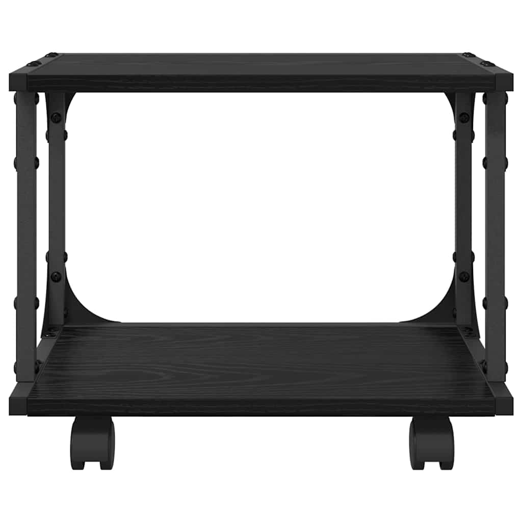 Printer Stand Black Oak 41 x 28 x 33.5 cm Engineered Wood