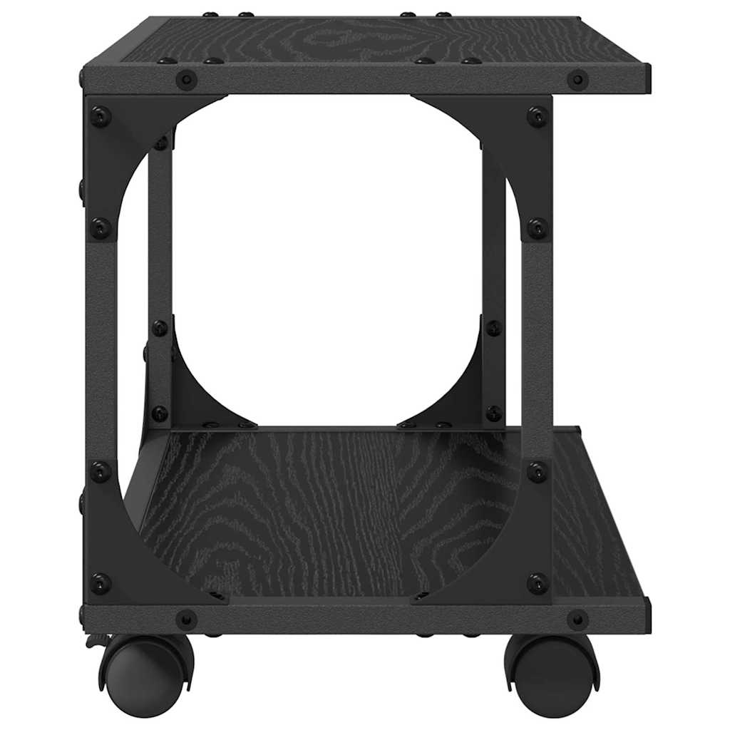 Printer Stand Black Oak 41 x 28 x 33.5 cm Engineered Wood