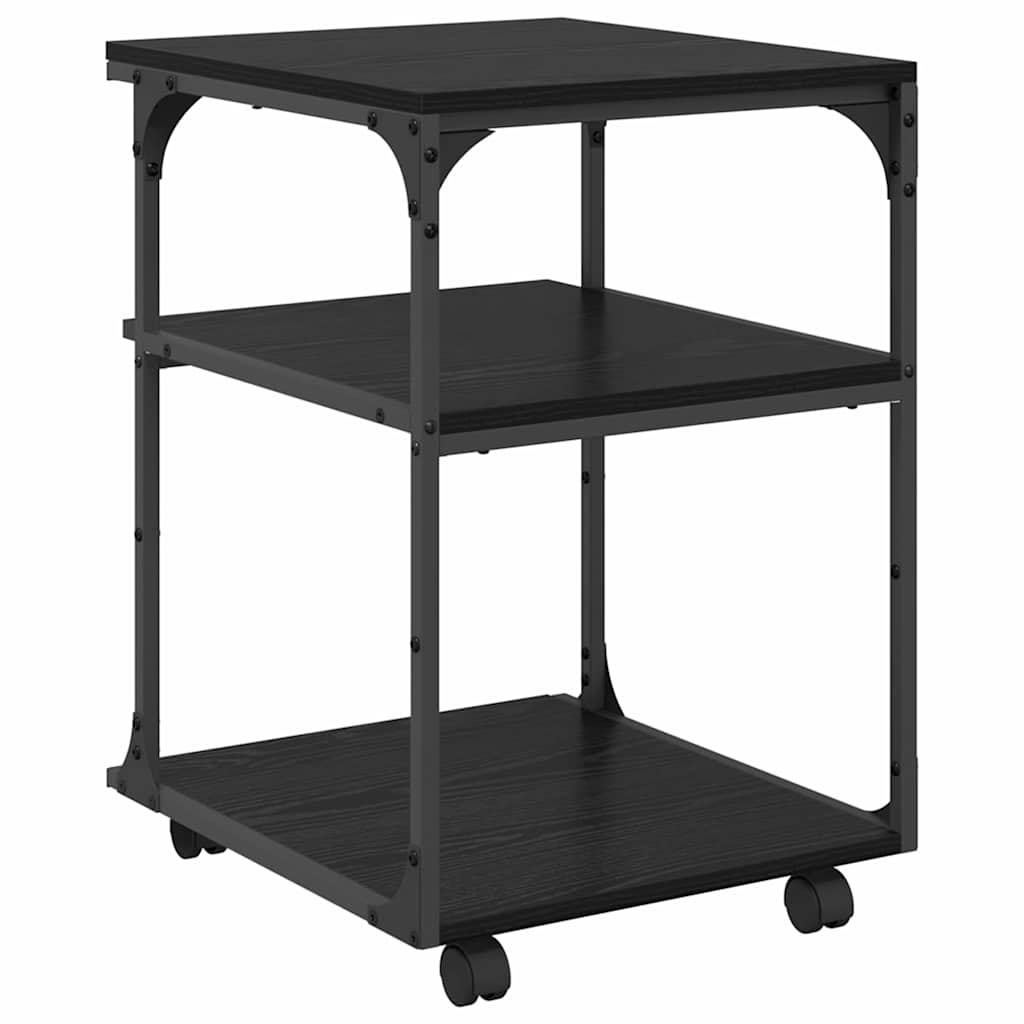 Printer Stand Black Oak 43 x 48 x 64 cm Engineered Wood