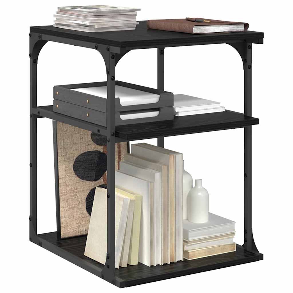 Printer Stand Black Oak 43 x 48 x 64 cm Engineered Wood