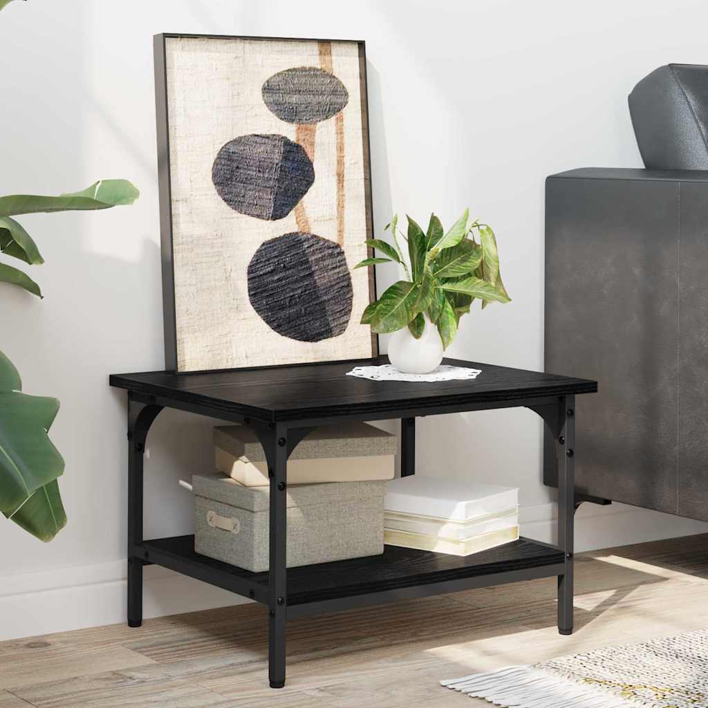 Printer Stand Black Oak 50 x 40 x 38 cm Engineered Wood