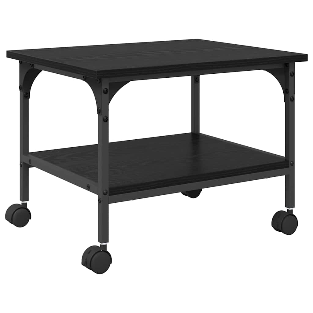 Printer Stand Black Oak 50 x 40 x 38 cm Engineered Wood