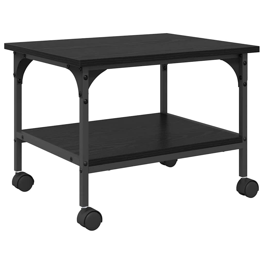 Printer Stand Black Oak 50 x 40 x 38 cm Engineered Wood