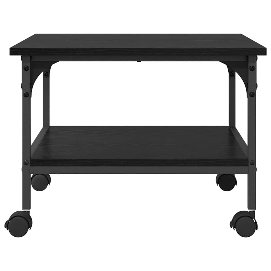 Printer Stand Black Oak 50 x 40 x 38 cm Engineered Wood
