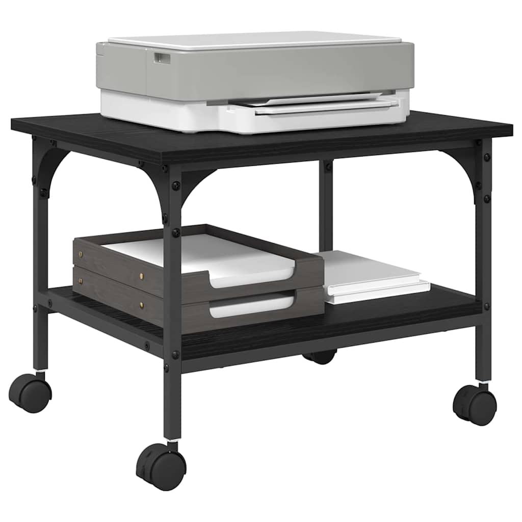 Printer Stand Black Oak 50 x 40 x 38 cm Engineered Wood