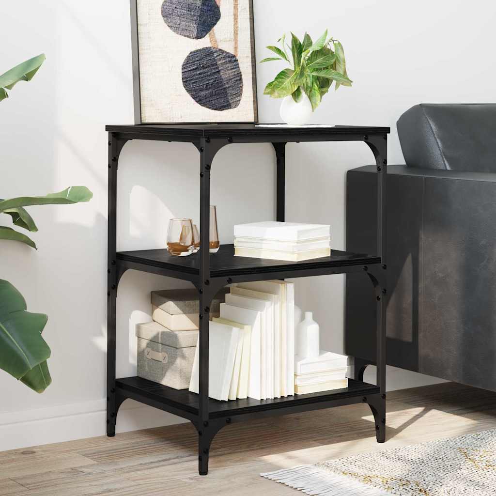 Printer Stand Black Oak 50 x 41 x 75 cm Engineered Wood