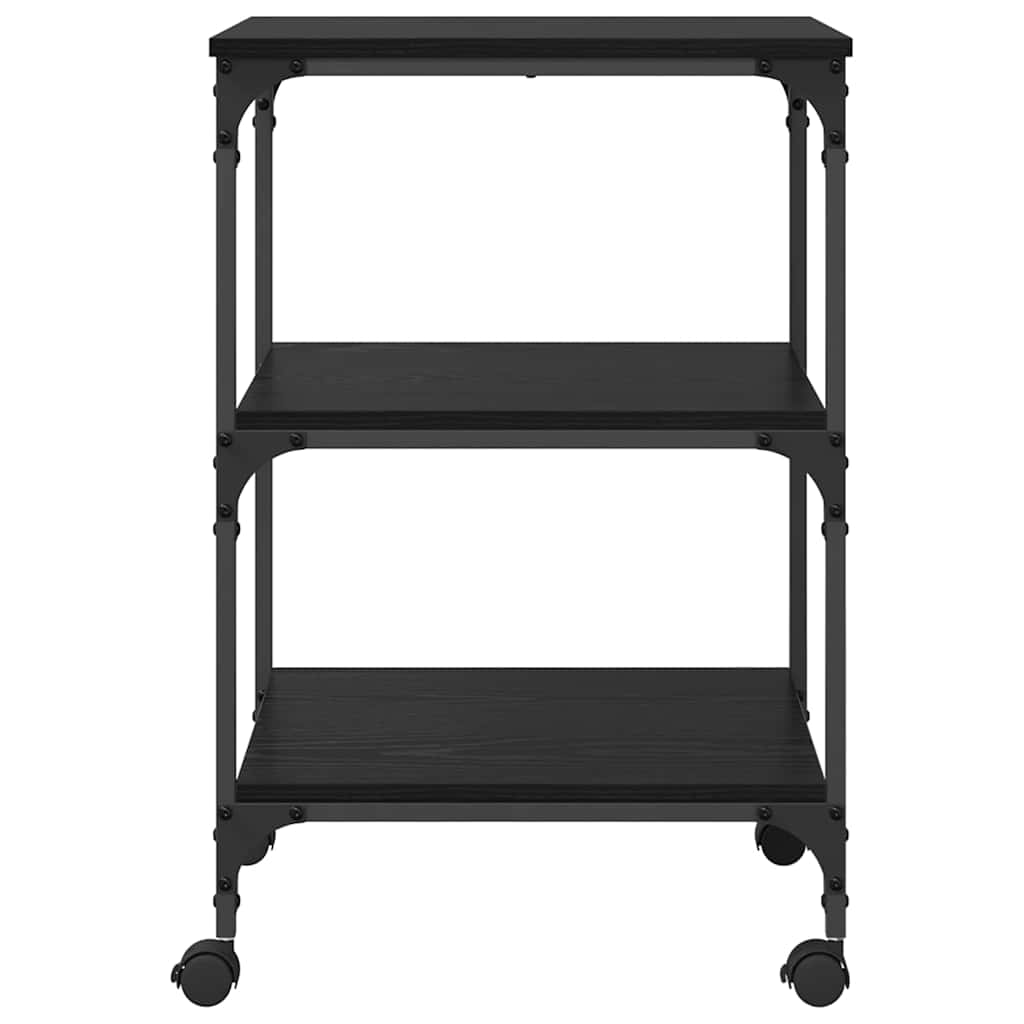 Printer Stand Black Oak 50 x 41 x 75 cm Engineered Wood