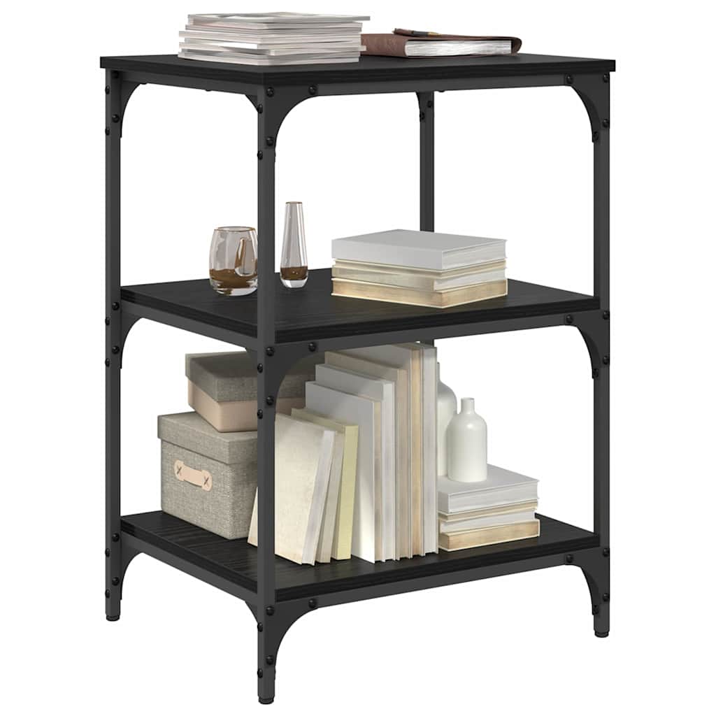 Printer Stand Black Oak 50 x 41 x 75 cm Engineered Wood