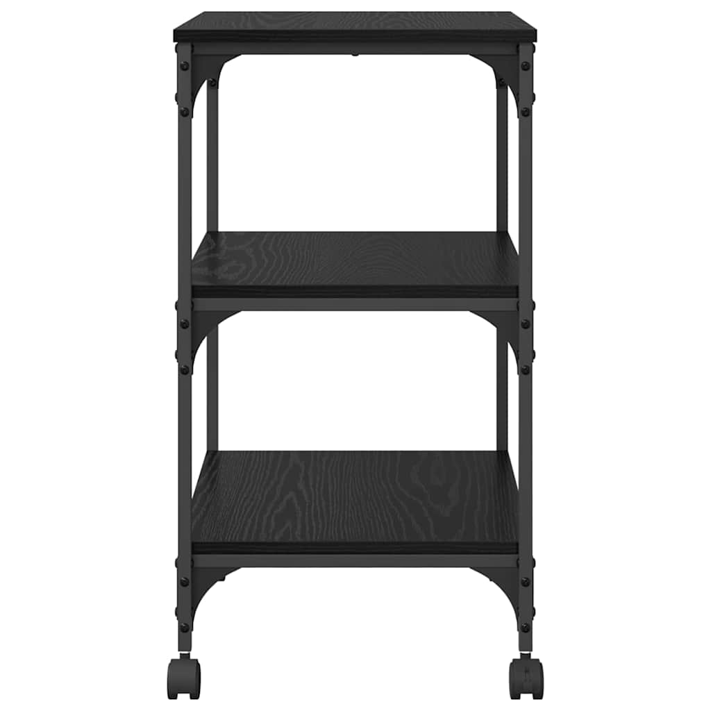 Printer Stand Black Oak 50 x 41 x 75 cm Engineered Wood