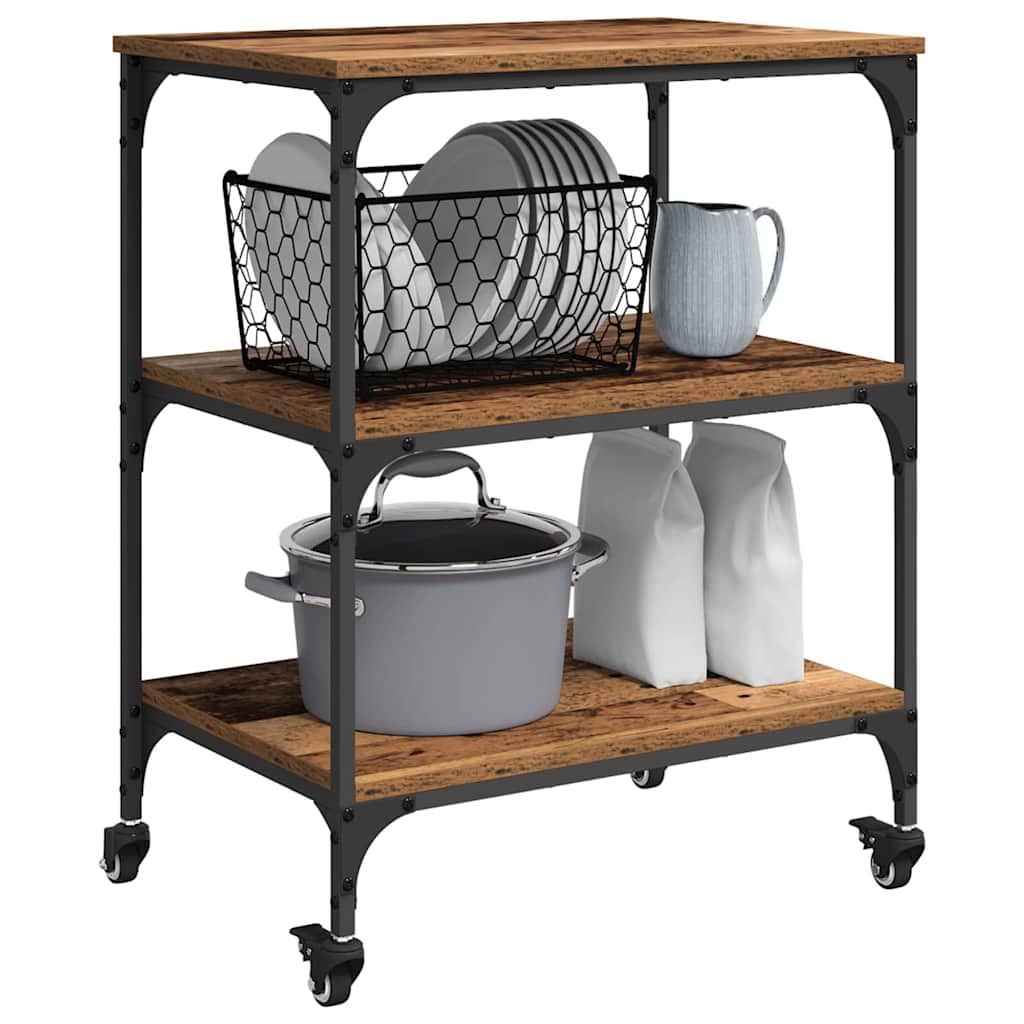 Kitchen Trolley Old Wood 60 x 41 x 76 cm Engineered Wood