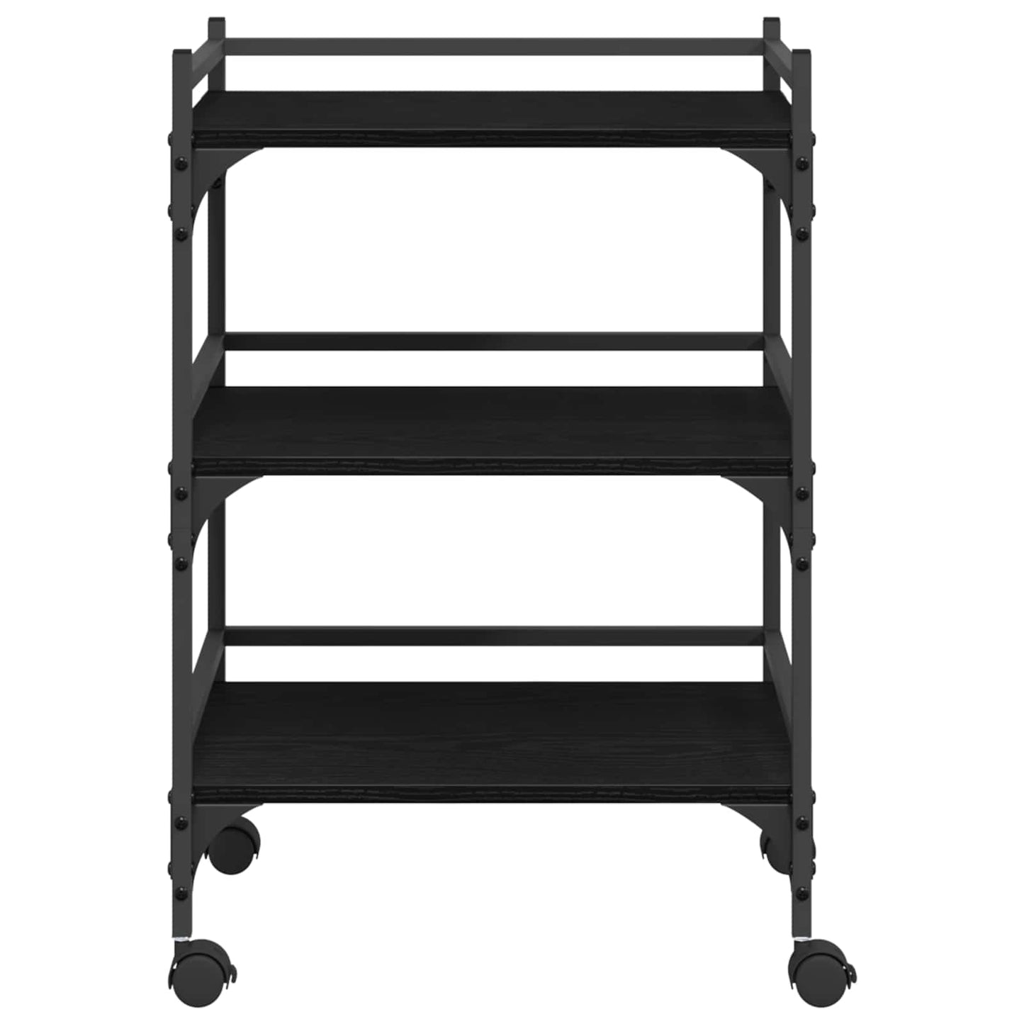 Kitchen Trolley Black Oak 50 x 35 x 75.5 cm Engineered Wood