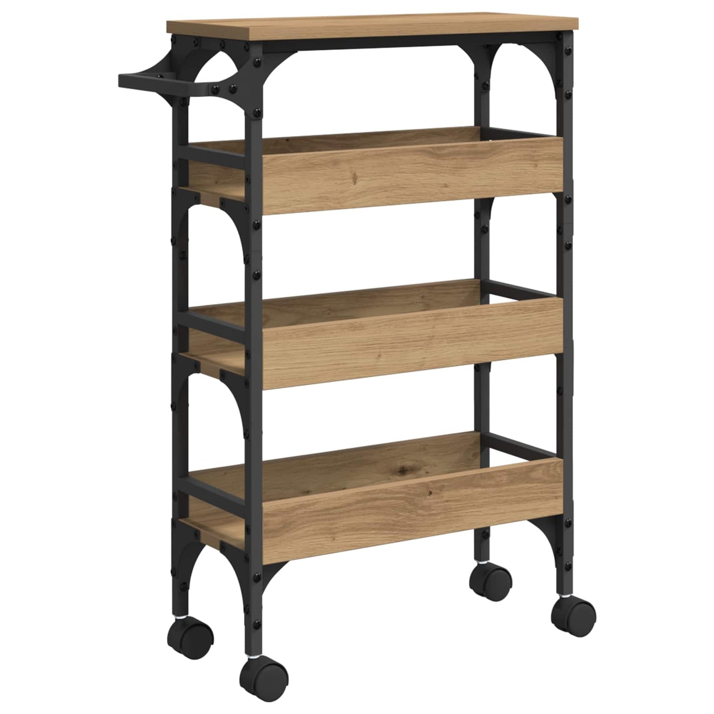Kitchen Trolley Artisan Oak 53 x 20 x 76 cm Engineered Wood
