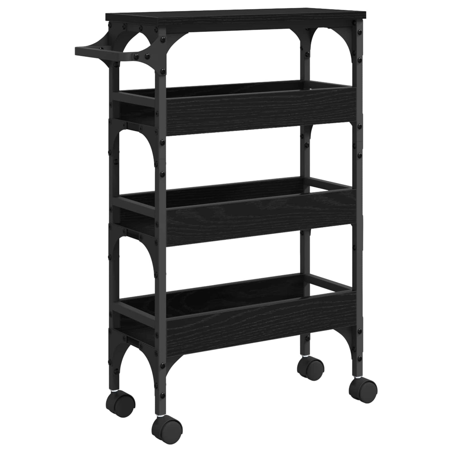 Kitchen Trolley Black Oak 53 x 20 x 76 cm Engineered Wood