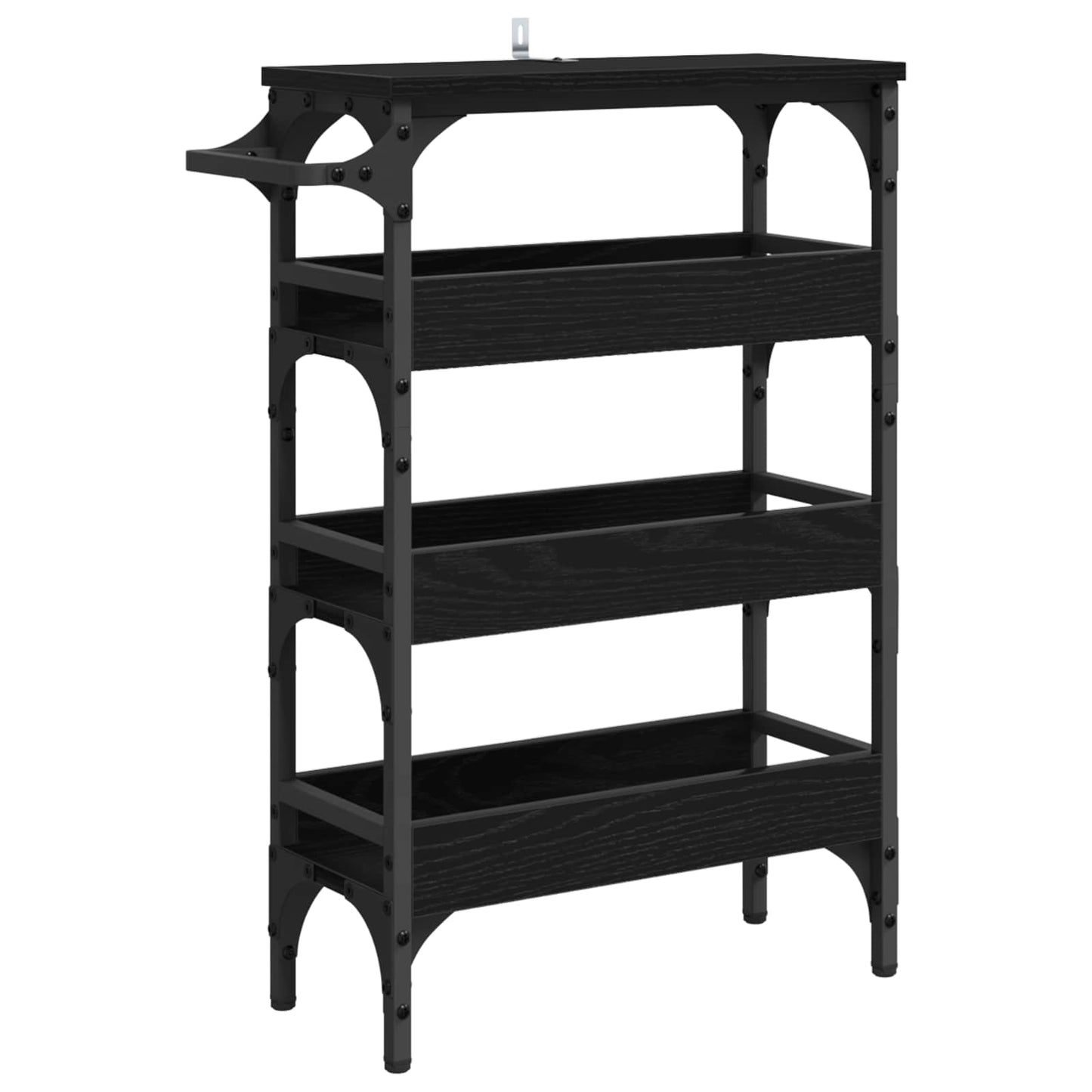 Kitchen Trolley Black Oak 53 x 20 x 76 cm Engineered Wood