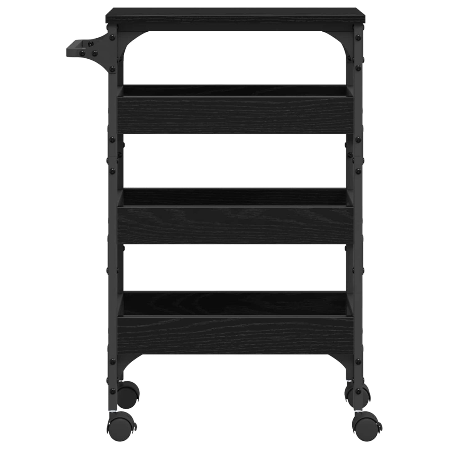 Kitchen Trolley Black Oak 53 x 20 x 76 cm Engineered Wood