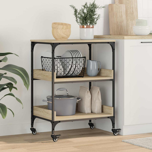 Kitchen Trolley Sonoma Oak 60 x 41 x 80.5 cm Engineered Wood