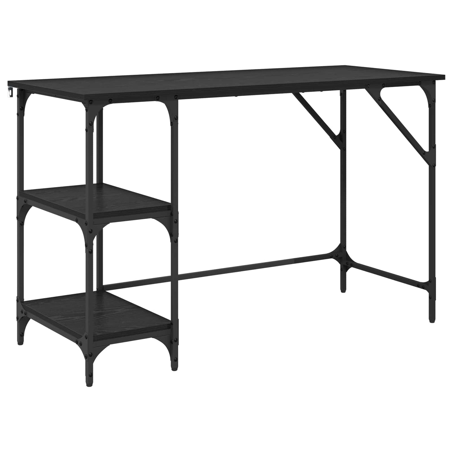 Desk Black Oak 120 x 50 x 75 cm Engineered Wood