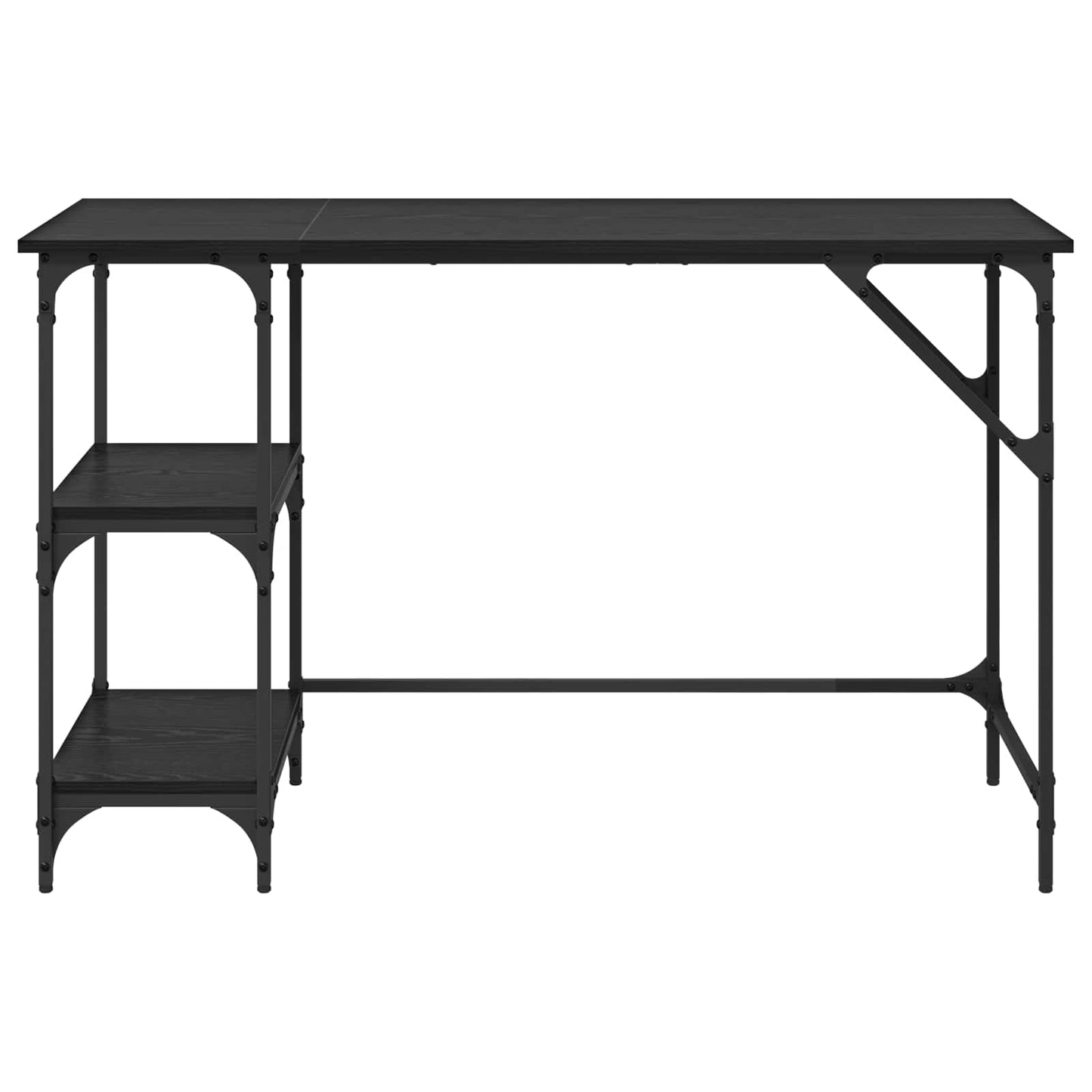 Desk Black Oak 120 x 50 x 75 cm Engineered Wood