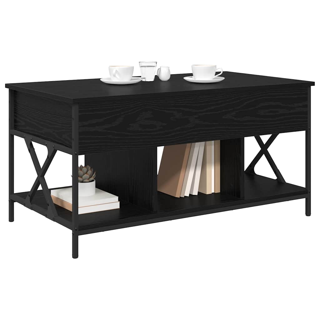 Coffee Table Black Oak 100 x 55 x 48.5 cm Engineered Wood