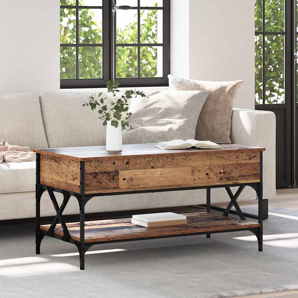Coffee Table Old Wood 100 x 50 x 50 cm Engineered Wood