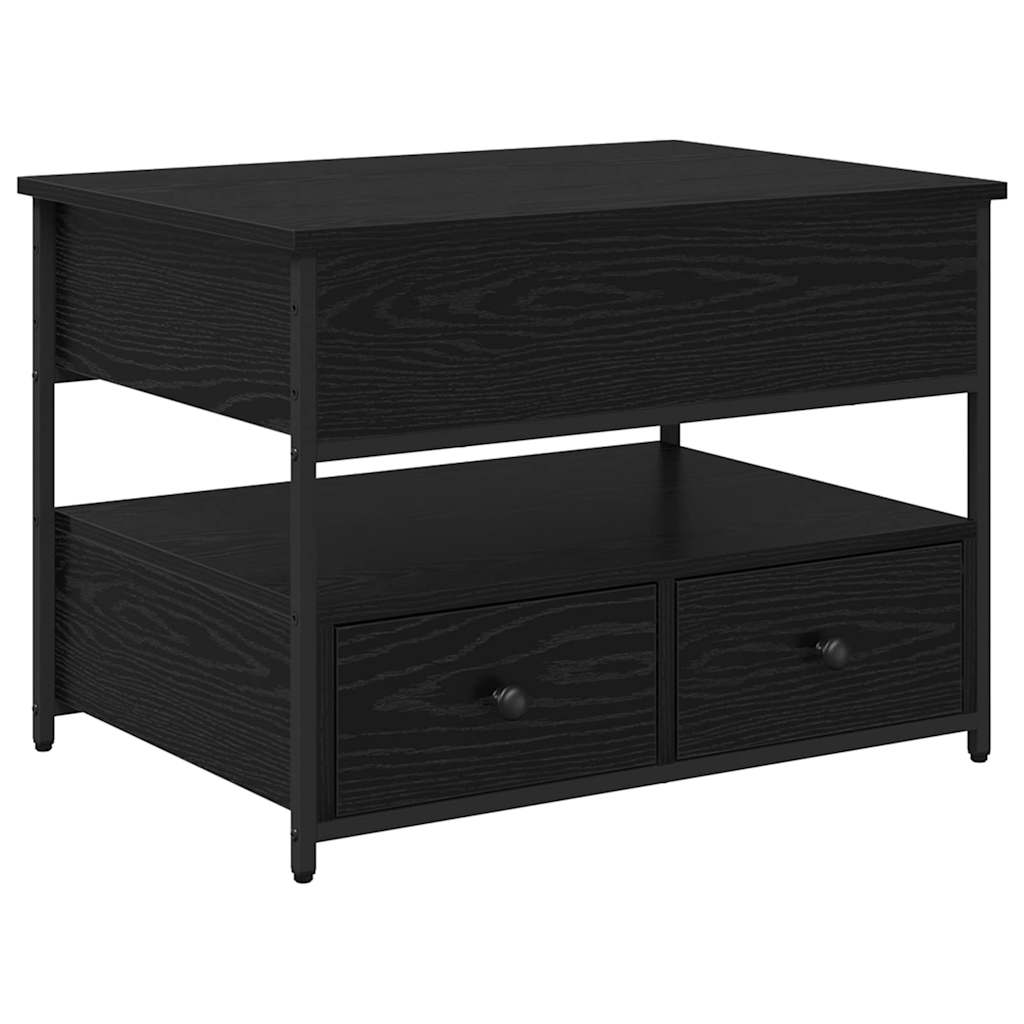 Coffee Table Black Oak 70 x 50 x 54.5 cm Engineered Wood