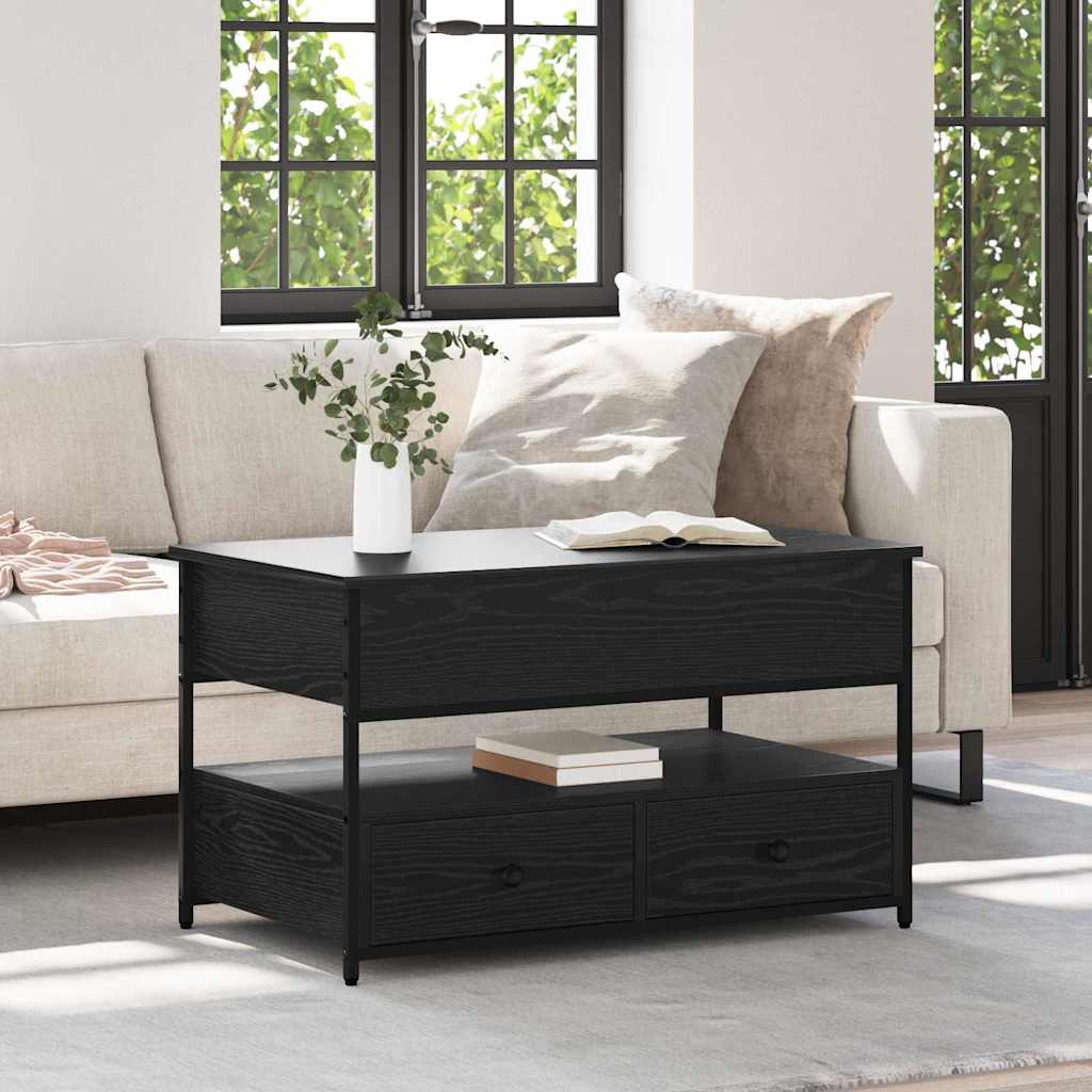 Coffee Table Black Oak 85 x 50 x 50 cm Engineered Wood