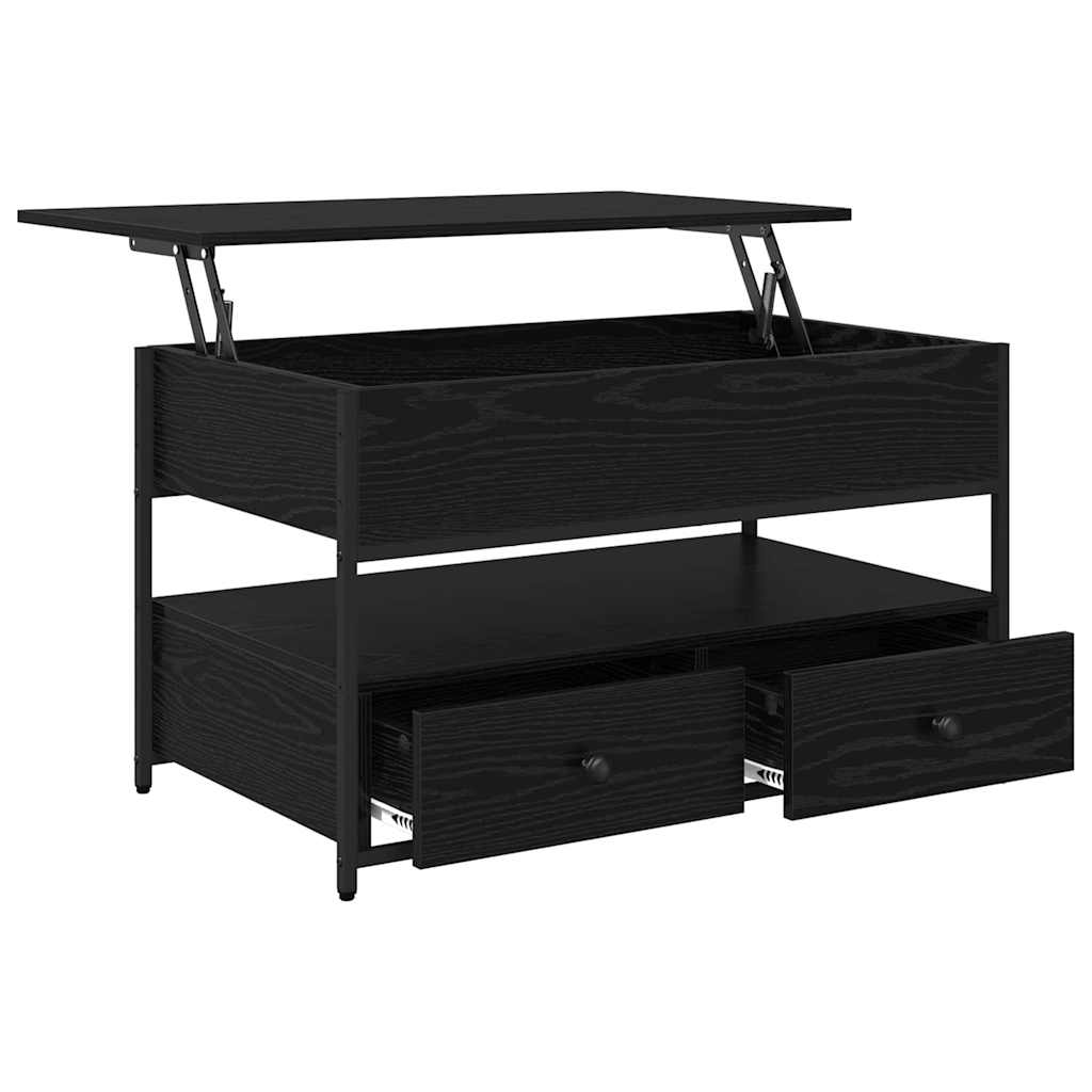 Coffee Table Black Oak 85 x 50 x 50 cm Engineered Wood