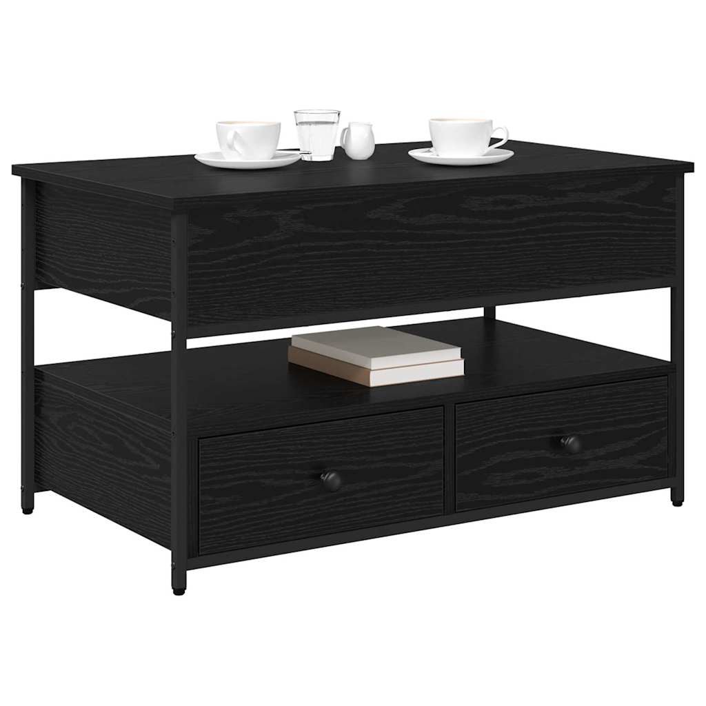 Coffee Table Black Oak 85 x 50 x 50 cm Engineered Wood