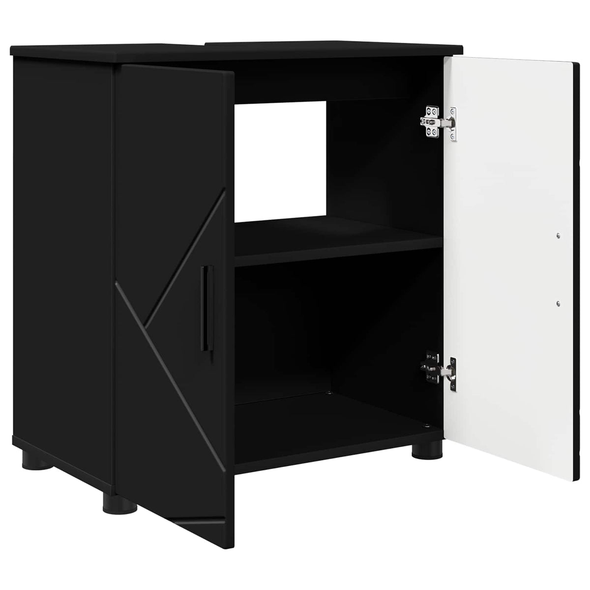 Bathroom Cabinet Black 61 x 35 x 64 cm Engineered wood, Metal