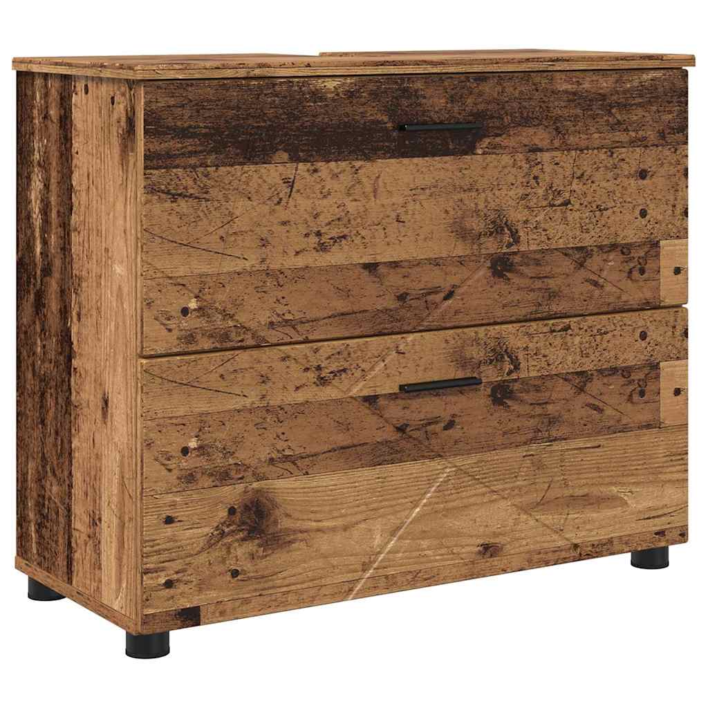 Bathroom Cabinet with Drawer Old Wood 76.5 x 35 x 64 cm