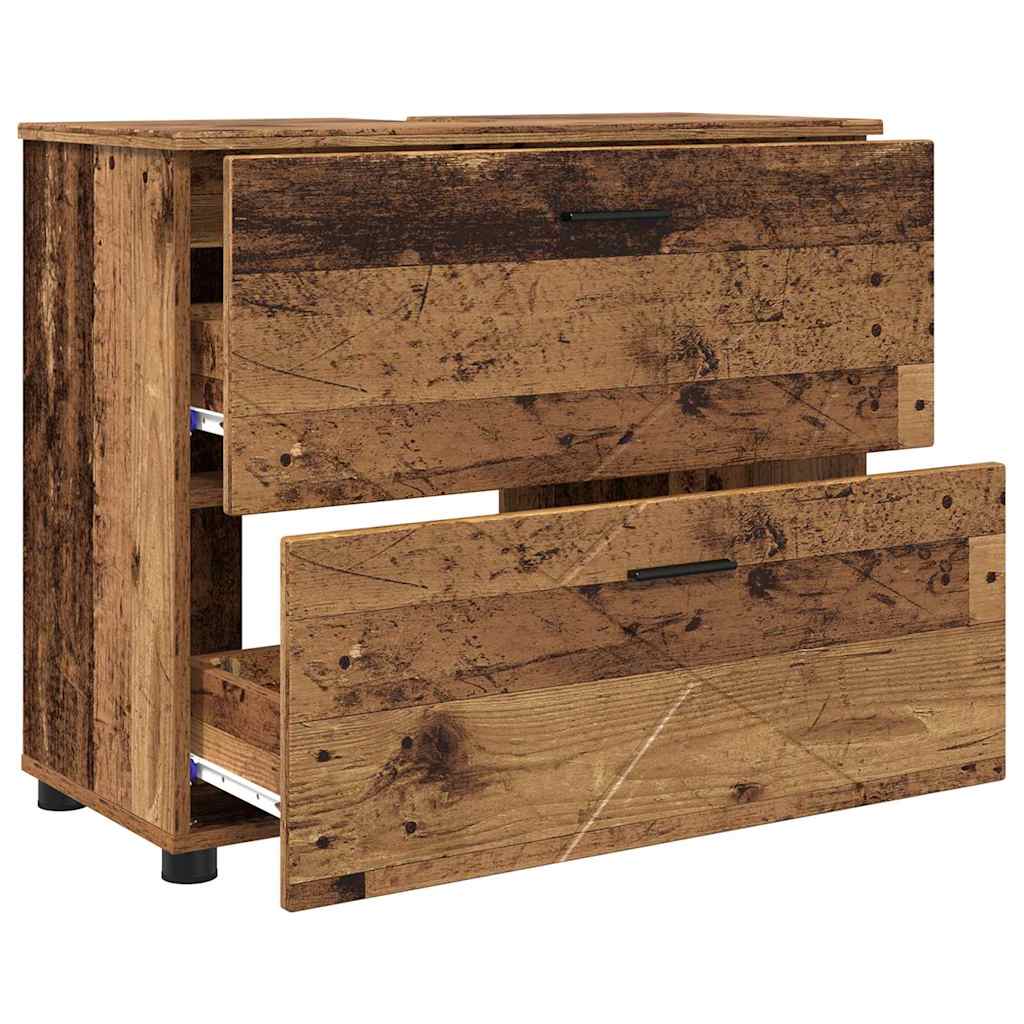 Bathroom Cabinet with Drawer Old Wood 76.5 x 35 x 64 cm