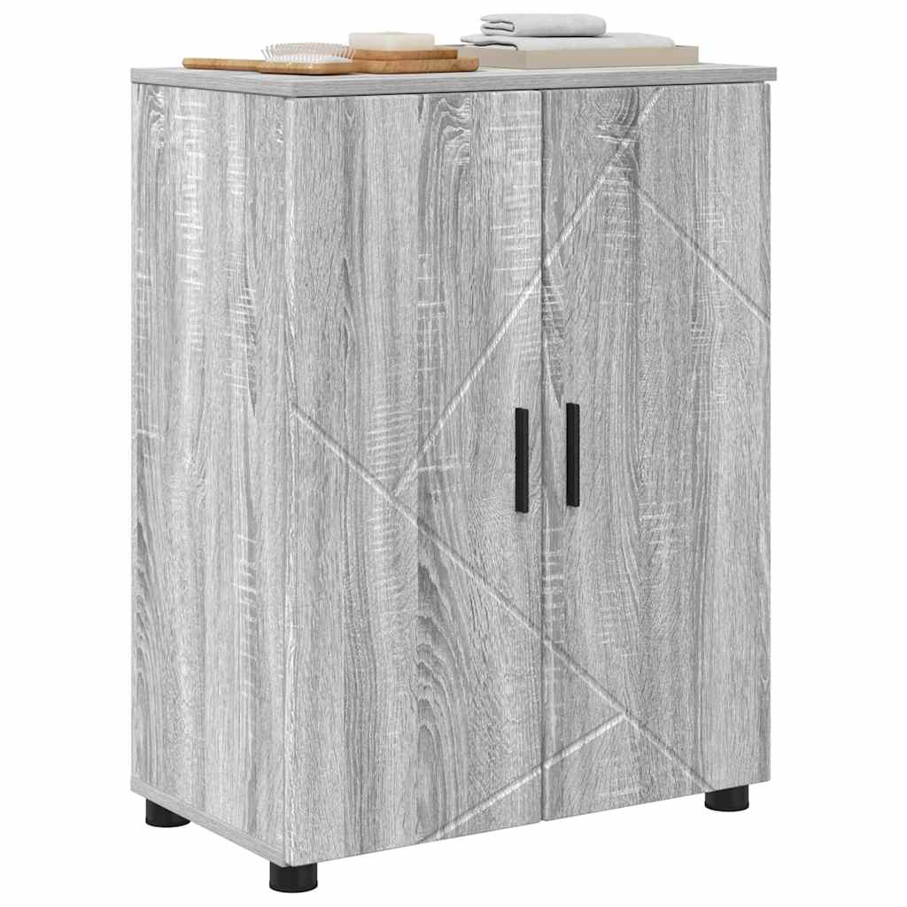Bathroom Cabinet with Storage Grey Sonoma 60 x 35 x 80 cm