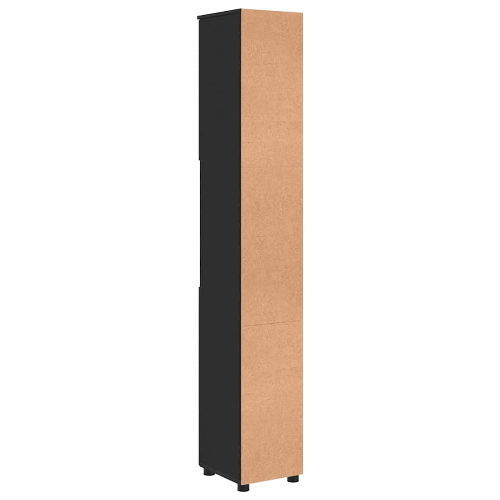 Bathroom Cabinet Black 30 x 35 x 192 cm Engineered wood & Metal