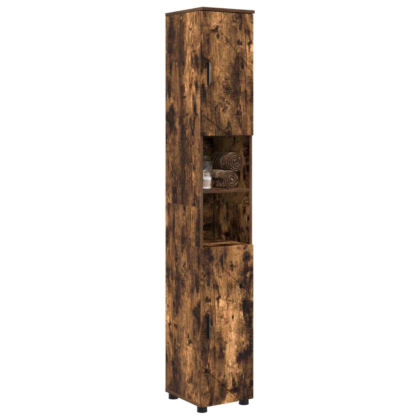 Bathroom Cabinet Smoked Oak 30 x 35 x 192 cm