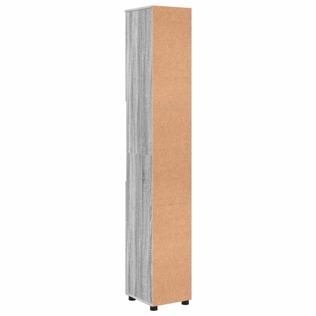 Bathroom Cabinet with Storage Grey Sonoma 30 x 35 x 192 cm