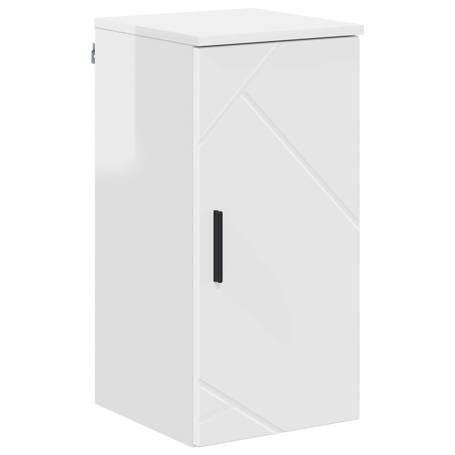 Bathroom Cabinet with Door High Gloss White 30 x 31.5 x 61 cm
