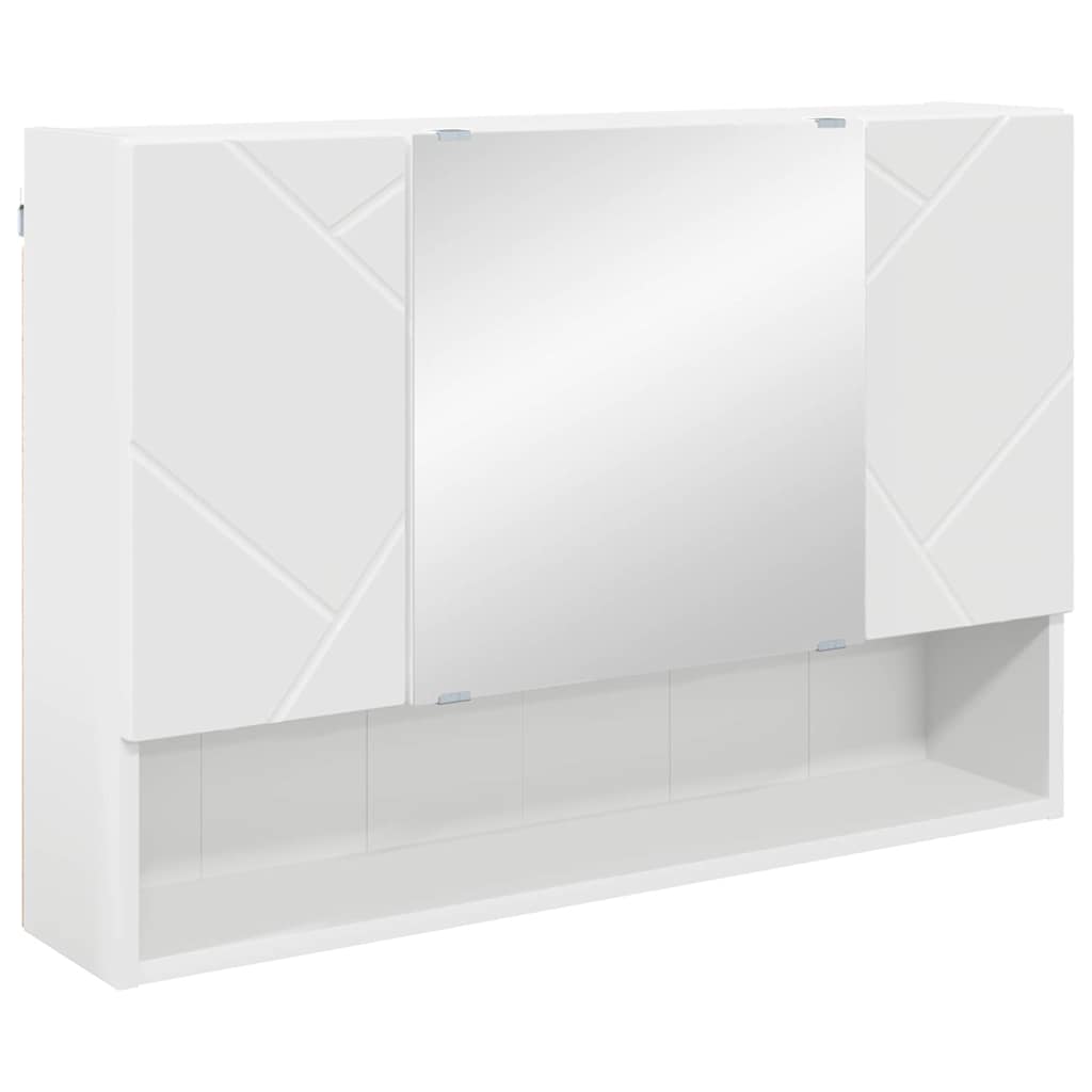 Mirror Cabinet White 80 x 17 x 55 cm Engineered Wood