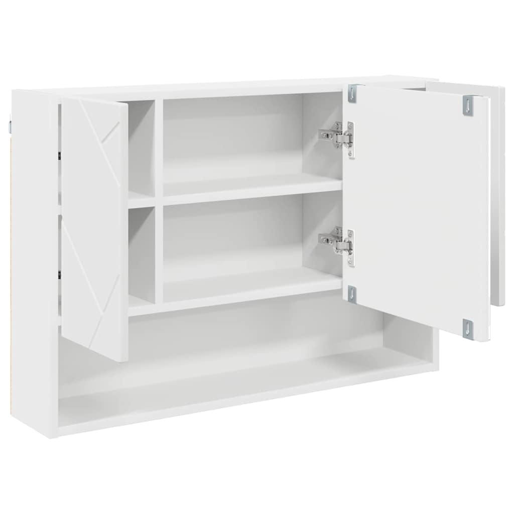 Mirror Cabinet White 80 x 17 x 55 cm Engineered Wood