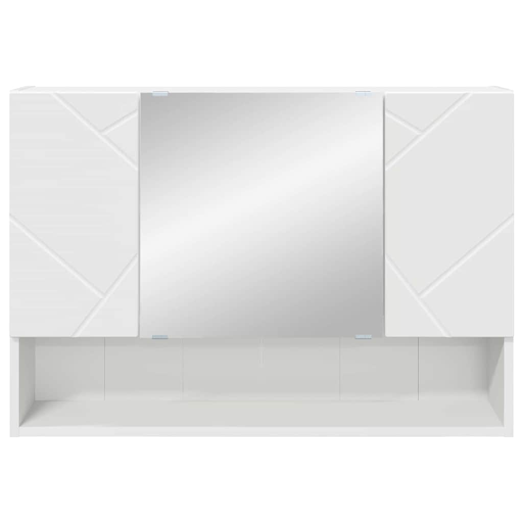 Mirror Cabinet White 80 x 17 x 55 cm Engineered Wood