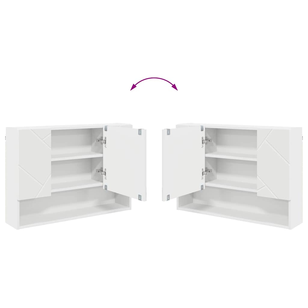 Mirror Cabinet White 80 x 17 x 55 cm Engineered Wood